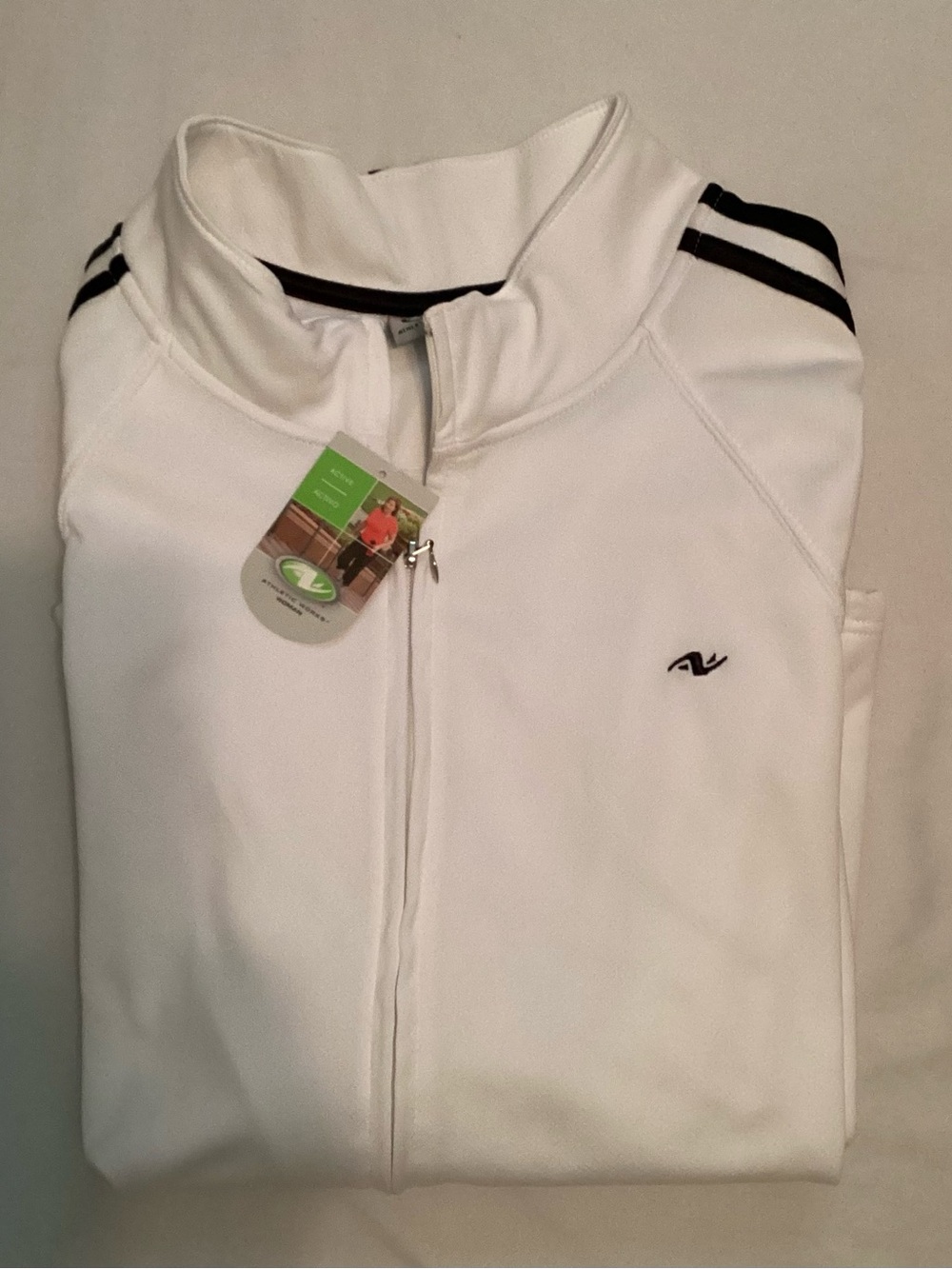 Athletic Works Woman NWT White/Black Trim Mesh Jacket Size 3X